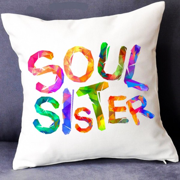 GRABADEAL Colorful Soul Sister Cushion Gift for Raksha Bandhan